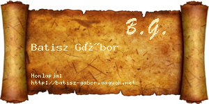 Batisz Gábor névjegykártya